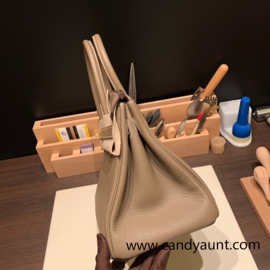 Hermes birkin 30cm togo 18/Étoupe Grey Gold Hardware Full Handmade Hermes birkin 30cm togo 18/Étoupe Grey Gold Hardware Full Handmade
