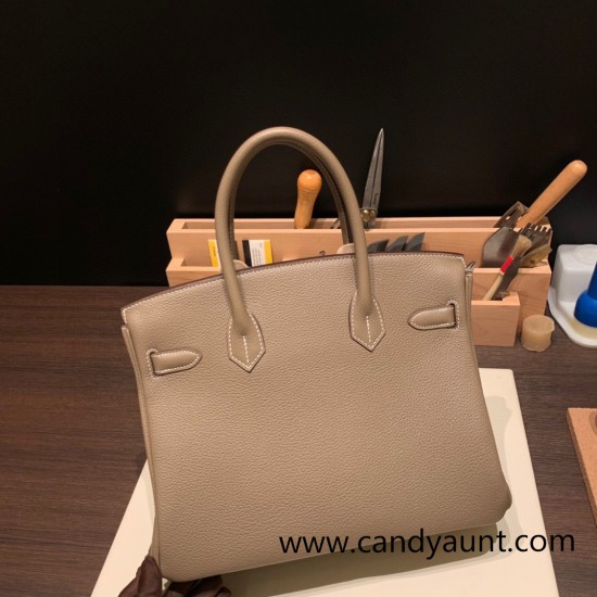 Hermes birkin 30cm togo 18/Étoupe Grey Gold Hardware Full Handmade Hermes birkin 30cm togo 18/Étoupe Grey Gold Hardware Full Handmade