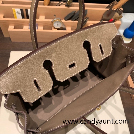 Hermes birkin 30cm togo 18/Étoupe Grey Gold Hardware Full Handmade Hermes birkin 30cm togo 18/Étoupe Grey Gold Hardware Full Handmade