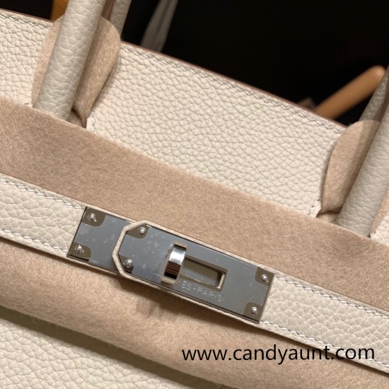 Hermes birkin 30cm togo 10/ Craie Silver Hardware Full Handmade Hermes birkin 30cm togo 10/ Craie Silver Hardware Full Handmade