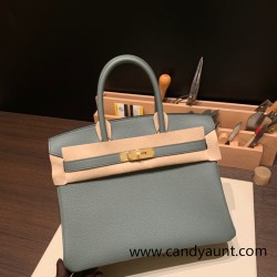 Hermes birkin 30cm togo 63 /Vert Amande Gold Hardware  Full Handmade