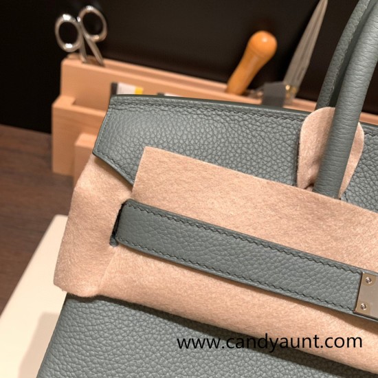 Hermes birkin 30cm togo 63/ Vert Amande Silver Hardware Full Handmade Hermes birkin 30cm togo 63/ Vert Amande Silver Hardware Full Handmade