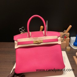 Hermes birkin 30cm togo 8T/ Rose Candy Gold Hardware  Full Handmade