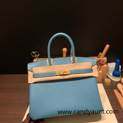 Hermes birkin 30cm togo 75 /Blue Jean Gold Hardware  Full Handmade