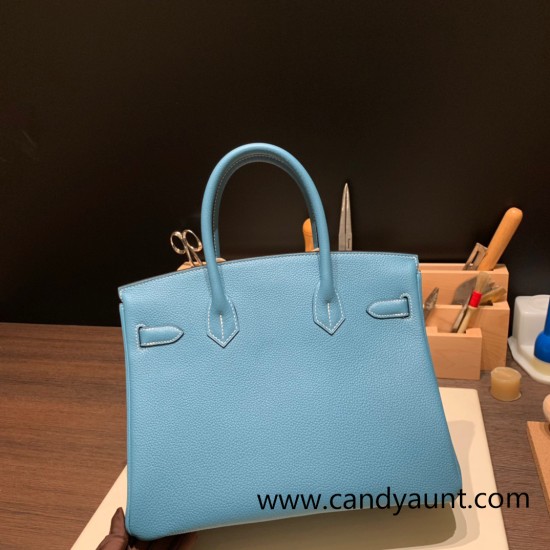 Hermes birkin 30cm togo 75 /Blue Jean Gold Hardware Full Handmade Hermes birkin 30cm togo 75 /Blue Jean Gold Hardware Full Handmade
