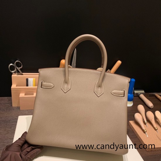 Hermes birkin 30cm togo 18 /Étoupe Grey Silver Hardware Full Handmade Hermes birkin 30cm togo 18 /Étoupe Grey Silver Hardware Full Handmade