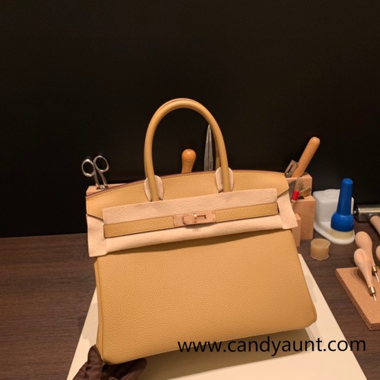 Hermes birkin 30cm togo 4B /Biscuit Gold Hardware Full Handmade Hermes birkin 30cm togo 4B /Biscuit Gold Hardware Full Handmade