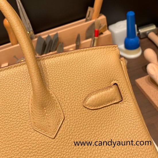 Hermes birkin 30cm togo 4B /Biscuit Gold Hardware Full Handmade Hermes birkin 30cm togo 4B /Biscuit Gold Hardware Full Handmade