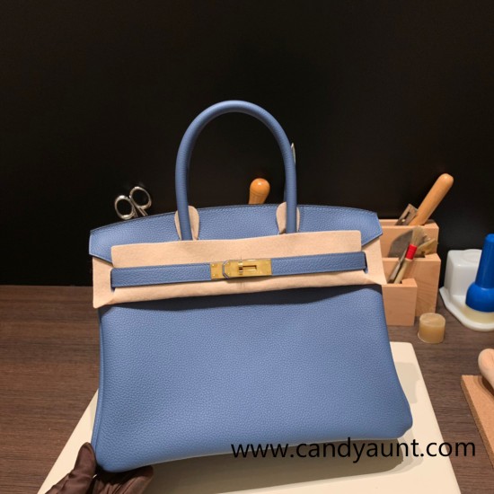 Hermes birkin 30cm togo R2 /Blue Agate Gold Hardware Full Handmade Hermes birkin 30cm togo R2 /Blue Agate Gold Hardware Full Handmade
