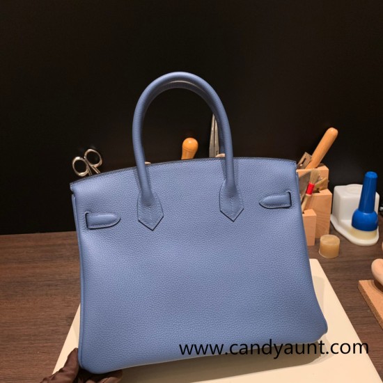 Hermes birkin 30cm togo R2 /Blue Agate Gold Hardware Full Handmade Hermes birkin 30cm togo R2 /Blue Agate Gold Hardware Full Handmade