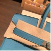 Hermes birkin 30cm togo 7B /Turquoise Blue Silver Hardware  Full Handmade birkin30-054