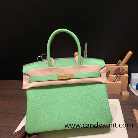 Hermes birkin 30cm togo 3I/Vert Criquet Gold Hardware Full Handmade Hermes birkin 30cm togo 3I/Vert Criquet Gold Hardware Full Handmade