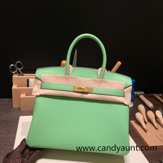 Hermes birkin 30cm togo 3I/Vert Criquet Gold Hardware Full Handmade Hermes birkin 30cm togo 3I/Vert Criquet Gold Hardware Full Handmade