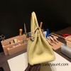 Hermes birkin 30cm togo 1Z /Jaune Poussin Silver Hardware  Full Handmade birkin30-056