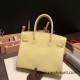 Hermes birkin 30cm togo 1Z /Jaune Poussin Silver Hardware Full Handmade Hermes birkin 30cm togo 1Z /Jaune Poussin Silver Hardware Full Handmade