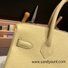 Hermes birkin 30cm togo 1Z /Jaune Poussin Silver Hardware  Full Handmade birkin30-056
