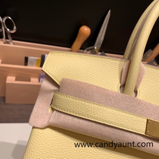 Hermes birkin 30cm togo 1Z /Jaune Poussin Gold Hardware Full Handmade Hermes birkin 30cm togo 1Z /Jaune Poussin Gold Hardware Full Handmade