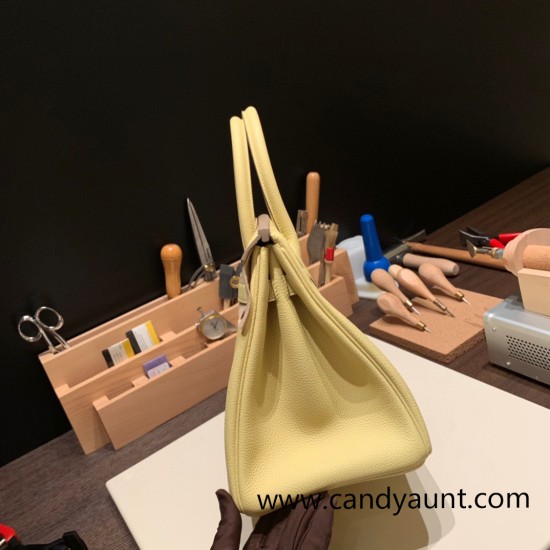Hermes birkin 30cm togo 1Z /Jaune Poussin Gold Hardware Full Handmade Hermes birkin 30cm togo 1Z /Jaune Poussin Gold Hardware Full Handmade