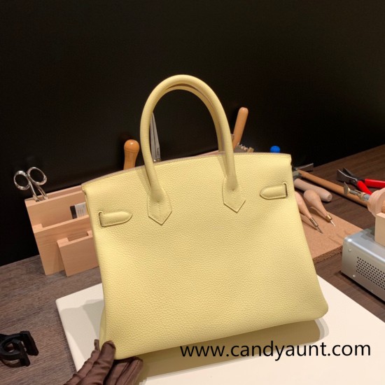 Hermes birkin 30cm togo 1Z /Jaune Poussin Gold Hardware Full Handmade Hermes birkin 30cm togo 1Z /Jaune Poussin Gold Hardware Full Handmade