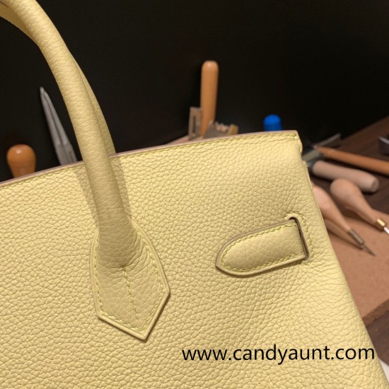 Hermes birkin 30cm togo 1Z /Jaune Poussin Gold Hardware Full Handmade Hermes birkin 30cm togo 1Z /Jaune Poussin Gold Hardware Full Handmade