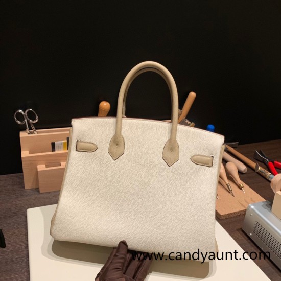 Hermes birkin 30cm togo 10 /Craie& S2/ Trench Gold Hardware Full Handmade Hermes birkin 30cm togo 10 /Craie& S2/ Trench Gold Hardware Full Handmade