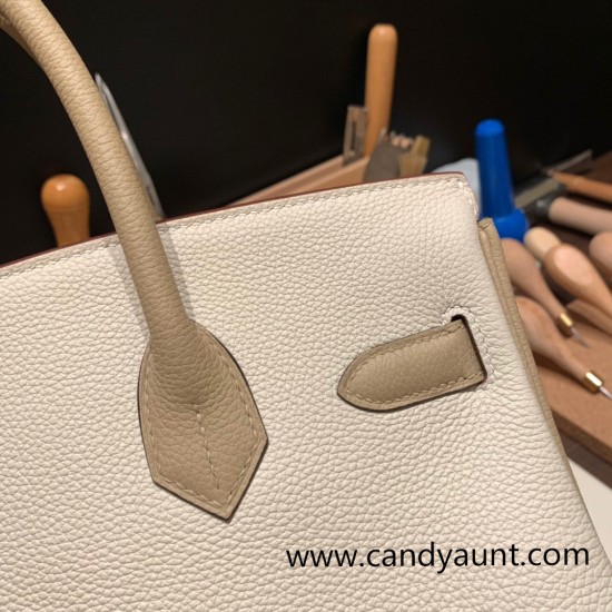 Hermes birkin 30cm togo 10 /Craie& S2/ Trench Gold Hardware Full Handmade Hermes birkin 30cm togo 10 /Craie& S2/ Trench Gold Hardware Full Handmade