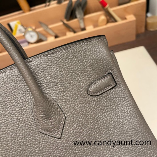 Hermes birkin 30cm togo 8F /Etain Silver Hardware Full Handmade Hermes birkin 30cm togo 8F /Etain Silver Hardware Full Handmade