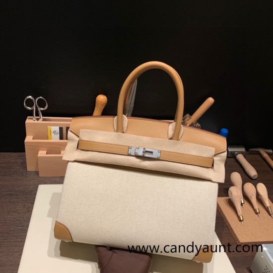 Hermes birkin 30cm togo 4B /Biscuit Silver Hardware Full Handmade Hermes birkin 30cm togo 4B /Biscuit Silver Hardware Full Handmade