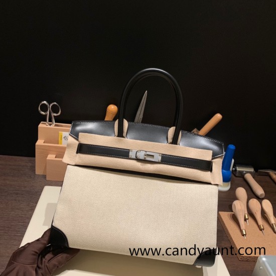 Hermes birkin 30cm swift& Canvas 4B /Biscuit Silver Hardware Full Handmade Hermes birkin 30cm swift& Canvas 4B /Biscuit Silver Hardware Full Handmade