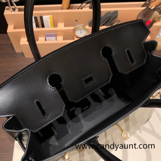 Hermes birkin 30cm box & Canvas 4B 89 /Black (Noir) Silver Hardware Full Handmade Hermes birkin 30cm box & Canvas 4B 89 /Black (Noir) Silver Hardware Full Handmade