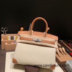 Hermes birkin 30cm stock swift & Canvas 37 /Gold Gold Hardware  Full Handmade