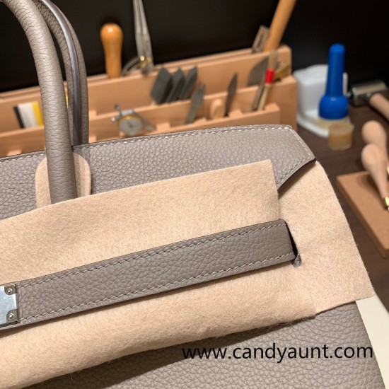 Hermes Birkin 35cm togo M8/Gris Asphalt Silver Hardware Full Handmade Hermes Birkin 35cm togo M8/Gris Asphalt Silver Hardware Full Handmade