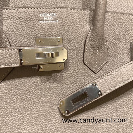 Hermes Birkin 35cm togo M8/Gris Asphalt Silver Hardware Full Handmade Hermes Birkin 35cm togo M8/Gris Asphalt Silver Hardware Full Handmade