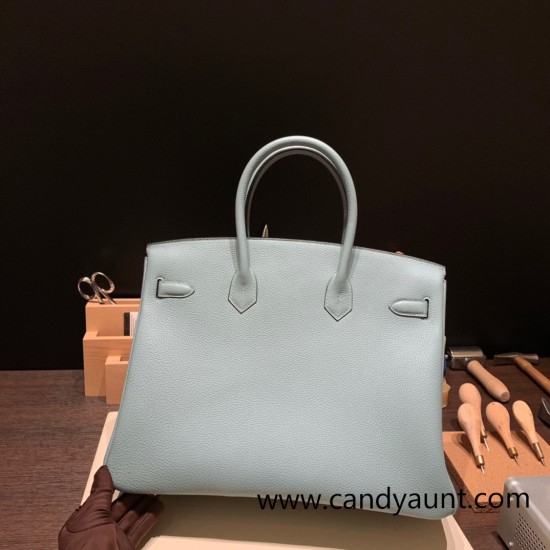 Hermes Birkin 35cm togo 7G/ Ciel Gold Hardware Full Handmade Hermes Birkin 35cm togo 7G/ Ciel Gold Hardware Full Handmade