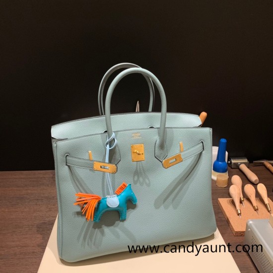 Hermes Birkin 35cm togo 7G/ Ciel Gold Hardware Full Handmade Hermes Birkin 35cm togo 7G/ Ciel Gold Hardware Full Handmade