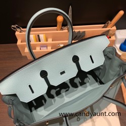 Hermes Birkin 35cm togo 7G/ Ciel Gold Hardware Full Handmade