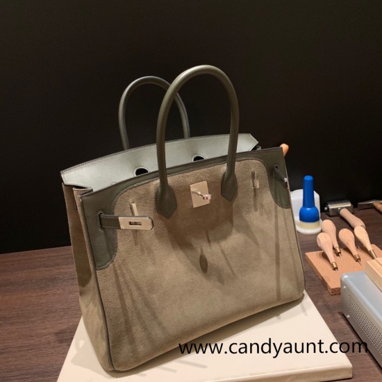 Hermes Birkin 35cm swift & chamois Silver Hardware Full Handmade Hermes Birkin 35cm swift & chamois Silver Hardware Full Handmade