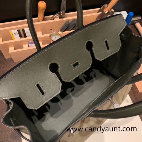 Hermes Birkin 35cm swift & chamois Silver Hardware Full Handmade Hermes Birkin 35cm swift & chamois Silver Hardware Full Handmade