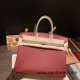 Birkin35cm evercolor& chamois 55/ Rouge H & 81 /Gris Tourterelle Silver Hardware Full Handmade Birkin35cm evercolor& chamois 55/ Rouge H & 81 /Gris Tourterelle Silver Hardware Full Handmade