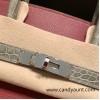 Birkin35cm evercolor& chamois 55/ Rouge H & 81 /Gris Tourterelle Silver Hardware Full Handmade 007