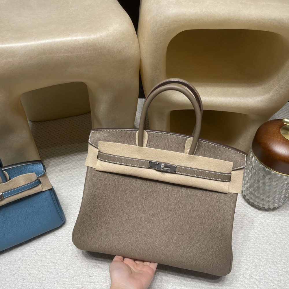 Hermes Birkin 35cm swift 7T/Blue Electric Silver Hardware Full Handmade 010