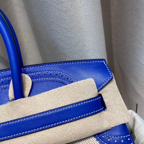Hermes Birkin 35cm swift 7T/Blue Electric Silver Hardware Full Handmade Hermes Birkin 35cm swift 7T/Blue Electric Silver Hardware Full Handmade