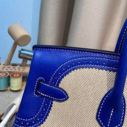 Hermes Birkin 35cm swift 7T/Blue Electric Silver Hardware Full Handmade
