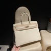 Leather 10/Craie with Rose Gold Fittings | Essential for Summer Outfits, Rare Color, Birkin 35 Togo