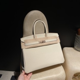 Leather 10/Craie with Rose Gold Fittings | Essential for Summer Outfits, Rare Color, Birkin 35 Togo