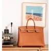 Birkin 40cm Togo Leather 2Z/Blue Nuit & 8V/Orange Poppy with Silver Hardware | Fully Handcrafted