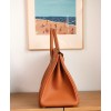 Birkin 40cm Togo Leather 2Z/Blue Nuit & 8V/Orange Poppy with Silver Hardware | Fully Handcrafted