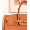 Birkin 40cm Togo Leather 2Z/Blue Nuit & 8V/Orange Poppy with Silver Hardware | Fully Handcrafted