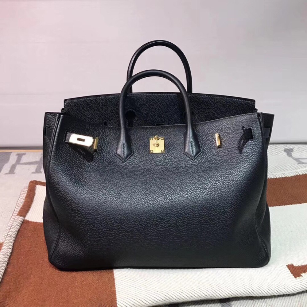 Birkin 40cm Togo Leather 89/Black (Noir) with Gold Hardware | Fully Handcrafted