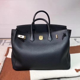 Birkin 40cm Togo Leather 89/Black (Noir) with Gold Hardware | Fully Handcrafted